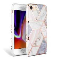   Tech-Protect Marble iPhone 7/8/SE (2020) hátlap, tok, márvány mintás, rózsaszín