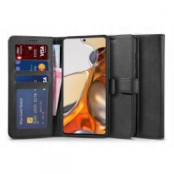   Tech-Protect Wallet 2 Xiaomi 11T/11T Pro ökobőr, oldalra nyíló tok, fekete