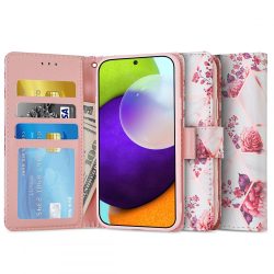   Tech-Protect Wallet Floral Samsung Galaxy A52/A52s oldalra nyíló hátlap, tok, mintás, színes