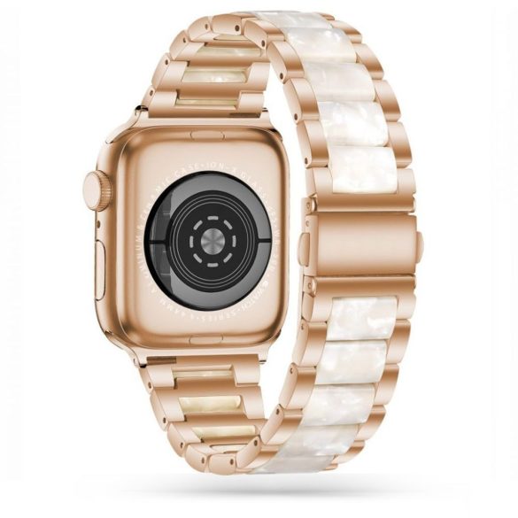 Tech-Protect Modern Apple Watch 1/2/3/4/5/6/7/Se 38/40/41mm fém óraszíj, fehér