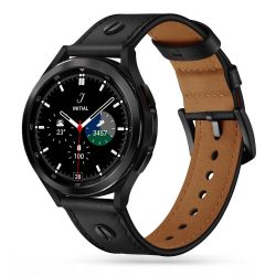   Tech-Protect Screwband Samsung Galaxy Watch 4 40/42/44/46mm bőr óraszíj, fekete