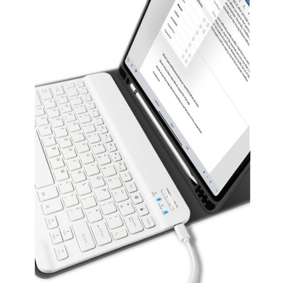 Tech-Protect Smartcase Pen iPad Pro 11 (2021/2022) oldalra nyíló smart tok billentyűzettel, fekete