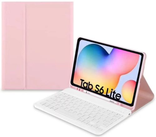 Tech-Protect Smartcase Pen Samsung Galaxy Tab S6 Lite 10.4" P610/P615 (2020) oldalra nyíló smart tok billentyűzettel, rózsaszín