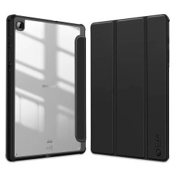   Tech-Protect Smartcase Hybrid Galaxy Tab S6 Lite 10.4 2020/2022 ütésálló oldalra nyíló smart tok, érintőceruza tartóval, átlátszó-fekete