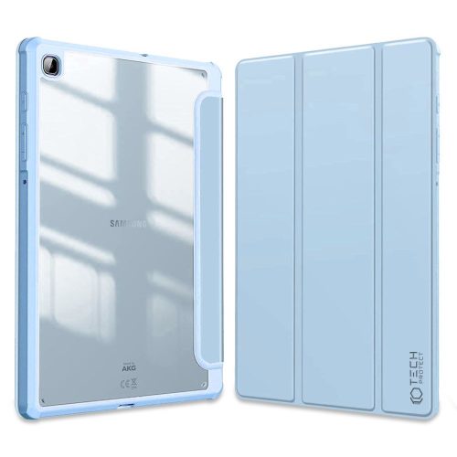 Tech-Protect Smartcase Hybrid Galaxy Tab S6 Lite 10.4 2020/2022 ütésálló oldalra nyíló smart tok, érintőceruza tartóval, átlátszó-kék