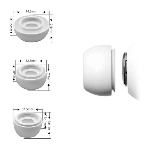 Tech-Protect Ear Tips 3-pár Apple Airpods Pro 1/2 szilikon tok, fehér