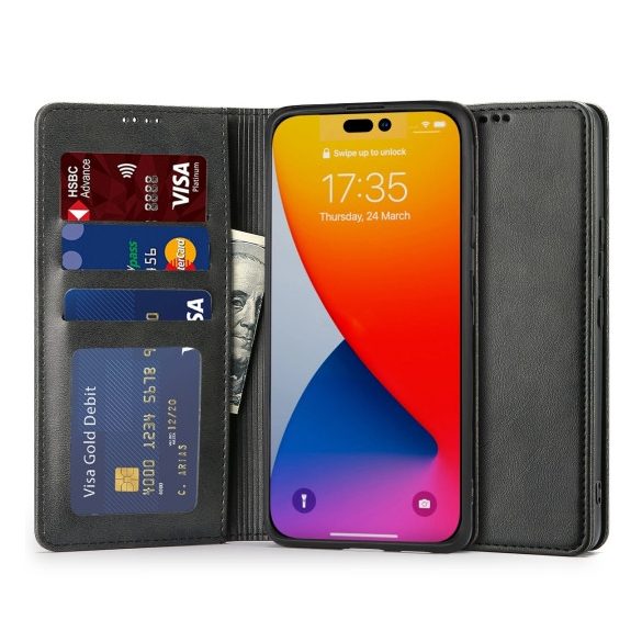 Tech-Protect Wallet Magnet iPhone 14 Pro hátlap, tok, fekete