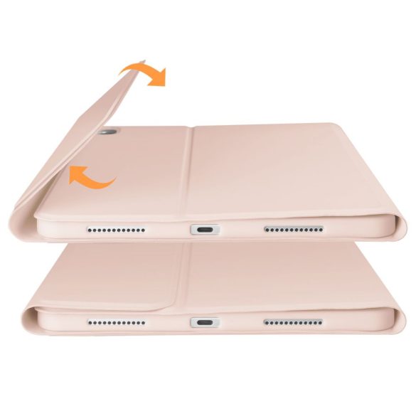 Tech-Protect Smartcase Pen iPad 10.9", 10. gen.(2022) oldalra nyíló okos tok, érintőceruza tartóval, billentyűzettel, rózsaszín