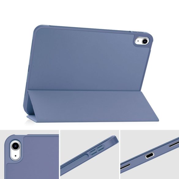 Tech-Protect Smartcase Pen iPad 10.9", 10. gen. (2022) oldalra nyíló okos tok, érintőceruza tartóval, kék