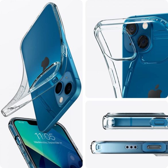 Spigen Liquid Crystal iPhone 13 Crystal Clear hátlap, tok, átlátszó