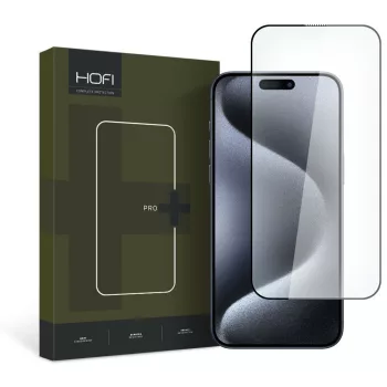   Hofi Glass Pro+ Iphone 15 Pro 5D teljes kijelzős üvegfólia, fekete