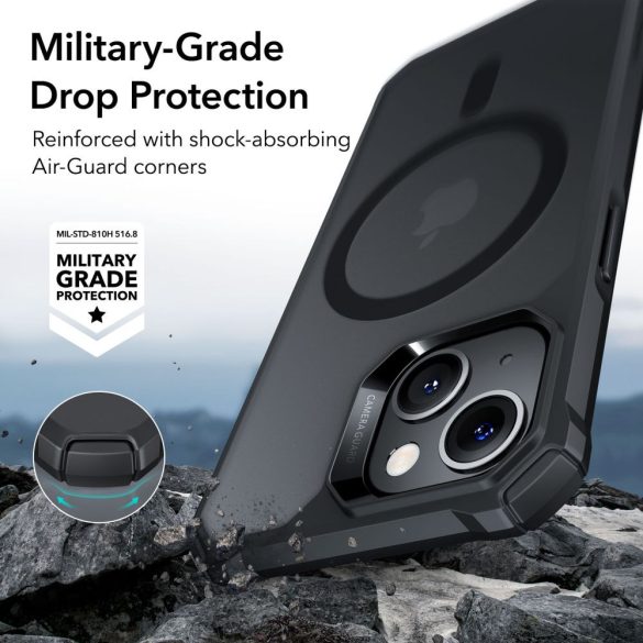 ESR Air Armor Halolock Magsafe iPhone 14 Pro ütésálló hátlap, tok, fekete