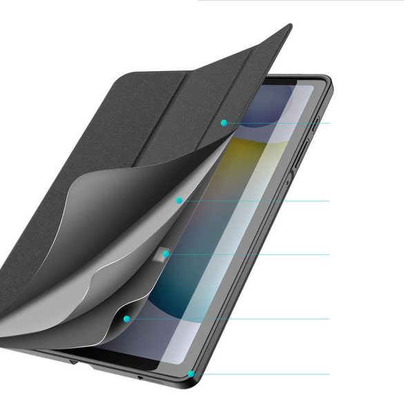 Dux Ducis Domo Series Samsung Galaxy Tab S6 Lite P610/P615 10.4 oldalra nyíló smart tok, fekete