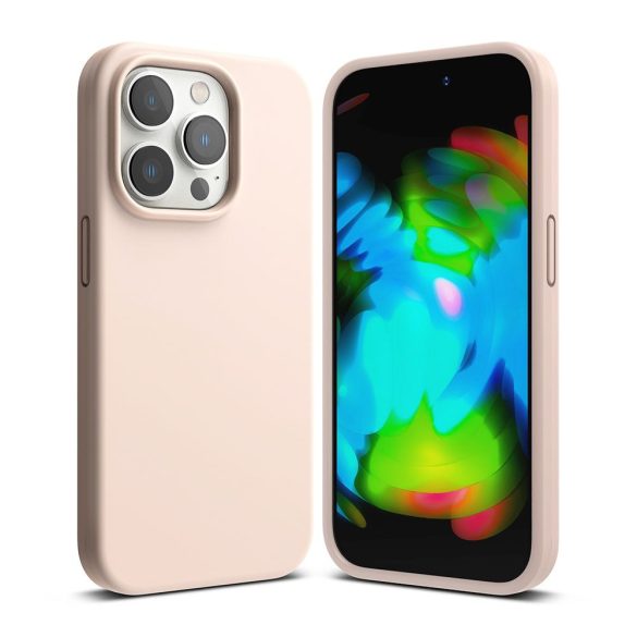 Ringke Silicone iPhone 14 Pro hátlap, tok, rózsaszín