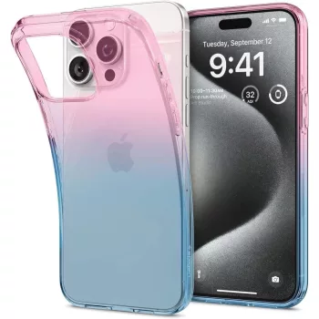   Spigen Liquid Crystal Glitter iPhone 15 Pro csillámos hátlap, tok, rózsaszín