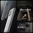 Spigen Ultra Hybrid tok iPhone 15 Pro, matt, átlátszó