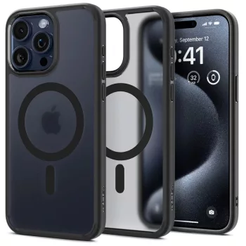   Spigen Ultra Hybrid MAG iPhone 15 Pro 6.1" Magsafe fagy, fekete ACS06720