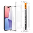 Spigen Glas.TR FC iPhone 15 Pro 6.1" iPhone 15 Pro 6.1" "EZ FIT" 2 db edzett üvegfólia, fekete keret AGL06893
