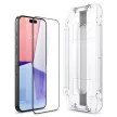 Spigen Glas.TR FC iPhone 15 Pro 6.1" iPhone 15 Pro 6.1" "EZ FIT" 2 db edzett üvegfólia, fekete keret AGL06893