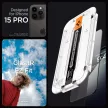 Spigen Glas.TR FC iPhone 15 Pro 6.1" iPhone 15 Pro 6.1" "EZ FIT" 2 db edzett üvegfólia, fekete keret AGL06893