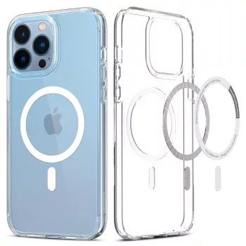   Spigen Ultra Hybrid Mag iPhone 13 Pro Magsafe tok, fehér, átlátszó