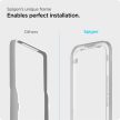 Spigen Alm Glass FC iPhone 14/13 Pro/13 edzett üvegfóliakeret, fekete, rögzítőkerettel