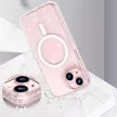 TECH-PROTECT FLEXAIR HIBRID MAGSAFE iPhone 15 csillámos ütésálló hátlap, tok, átlátszó