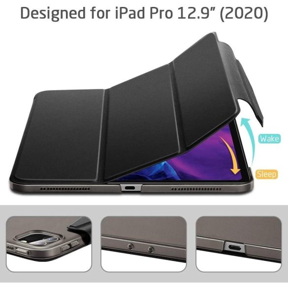 ESR iPad Pro 12.9 (2018/2020) Yippee oldalra nyíló okos tok, fekete