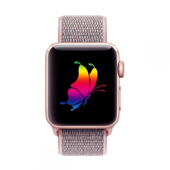 Tech-Protect Nylon Apple Watch 38/40mm nylon óraszíj, rózsaszín