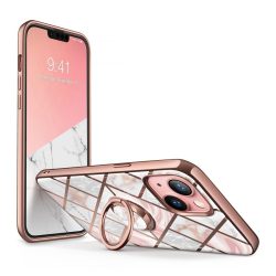   Supcase Cosmo iPhone 13 hátlap, tok, márvány mintás, rózsaszín