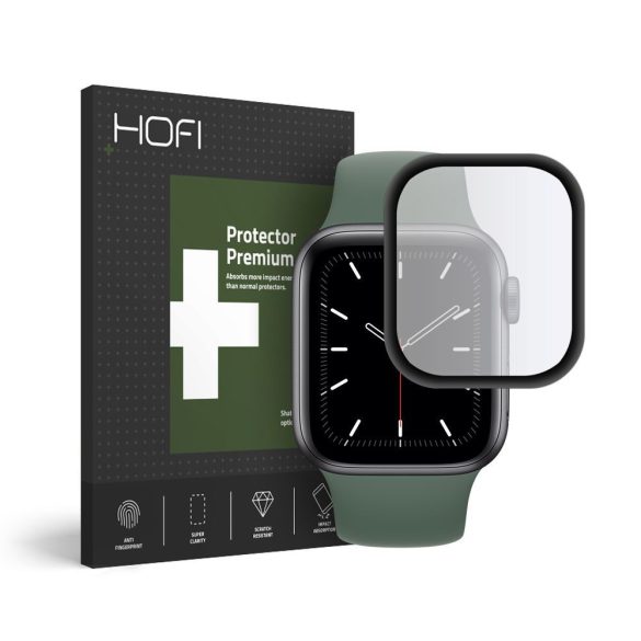 HOFI HYBRID Watch 4/5 (44mm) Glass Screen teljes kijelzős edzett üvegfólia (tempered glass), 9H keménységű, fekete