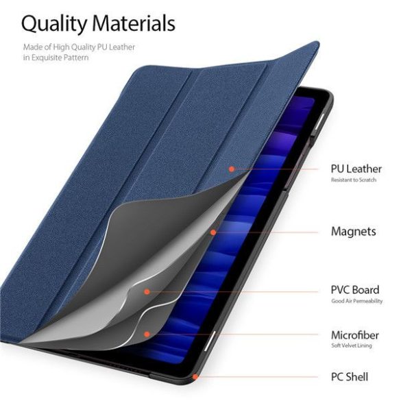 Dux Ducis Domo Series Samsung Galaxy Tab A7 10.4" T500/T505 (2020) oldalra nyíló smart tok, fekete