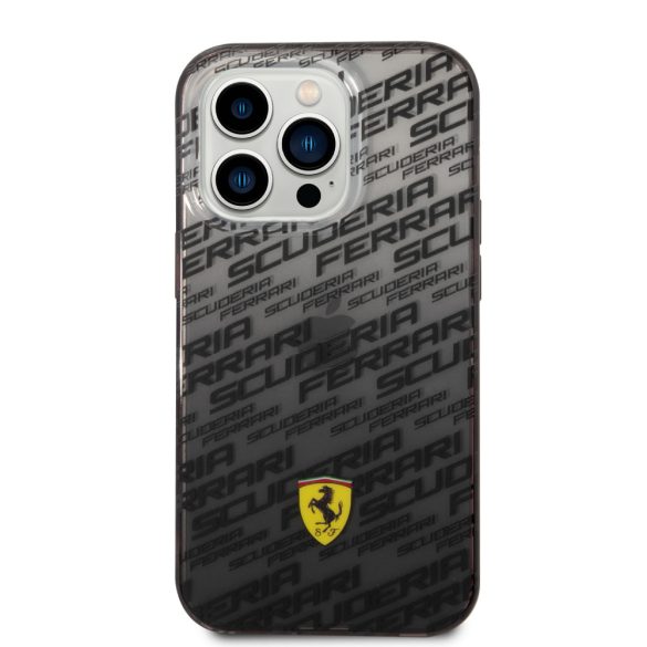 Ferrari iPhone 14 Pro Gradient Allover (FEHCP14LEAOK) hátlap, tok, fekete