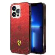   Ferrari iPhone 14 Pro Gradient Allover (FEHCP14LEAOR) hátlap, tok, piros