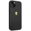 Ferrari FEHCP14MRBUK Leather Stamp Sides Apple iPhone 14 Plus bőr hátlap tok, fekete