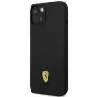 Ferrari FEHCP14MSIBBK Silicone Metal Apple iPhone 14 Plus hátlap tok, fekete