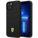 Ferrari FEHCP14SSIBBK Silicone Metal iPhone 14 6.1", hátlap, tok, fekete