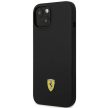 Ferrari FEHCP14SSIBBK Silicone Metal iPhone 14 6.1", hátlap, tok, fekete