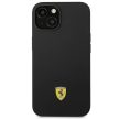 Ferrari FEHCP14SSIBBK Silicone Metal iPhone 14 6.1", hátlap, tok, fekete