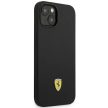 Ferrari FEHCP14SSIBBK Silicone Metal iPhone 14 6.1", hátlap, tok, fekete