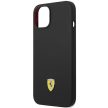 Ferrari FEHCP14SSIBBK Silicone Metal iPhone 14 6.1", hátlap, tok, fekete