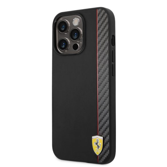 Ferrari iPhone 14 Pro Max Carbon (FEHCP14XAXBK) hátlap, tok, fekete