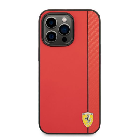 Ferrari iPhone 14 Pro Max Carbon (FEHCP14XAXRE) hátlap, tok, piros