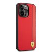 Ferrari iPhone 14 Pro Max Carbon (FEHCP14XAXRE) hátlap, tok, piros