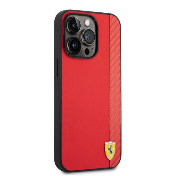 Ferrari iPhone 14 Pro Max Carbon (FEHCP14XAXRE) hátlap, tok, piros