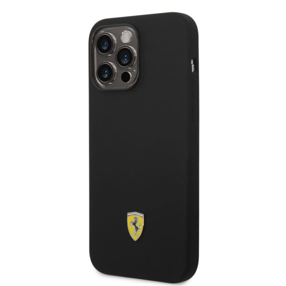 Ferrari iPhone 14 Pro Max Silicone Metal Logo (FEHCP14XSIBBK) hátlap, tok, fekete