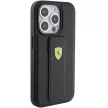 Ferrari FEHCP15LGSPSPSIK Grip Stand Metal Logo iPhone 15 Pro 6.1", hátlap, tok, fekete