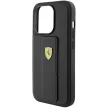 Ferrari FEHCP15LGSPSPSIK Grip Stand Metal Logo iPhone 15 Pro 6.1", hátlap, tok, fekete