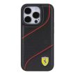 Ferrari FEHCP15LPWAK Perforated Waves Metal Logo iPhone 15 Pro 6.1", hátlap, tok, fekete
