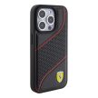 Ferrari FEHCP15LPWAK Perforated Waves Metal Logo iPhone 15 Pro 6.1", hátlap, tok, fekete